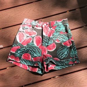 Watermelon high waisted shorts
